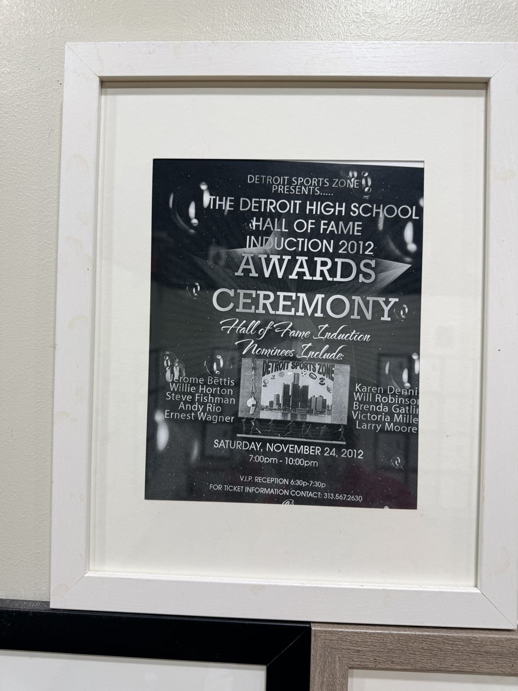 2012 Hall of Fame induction awards ceremony poster