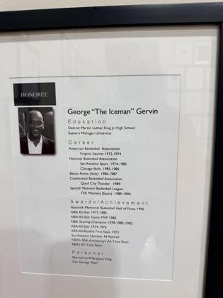 George Gervin plaque